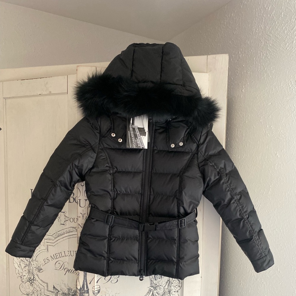 NWT Refrigiwear Quilted Partially Down Jacket w/Removable Fur Trim Hood